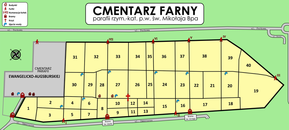 Mapa - Cmentarza Farny w Grudziądzu